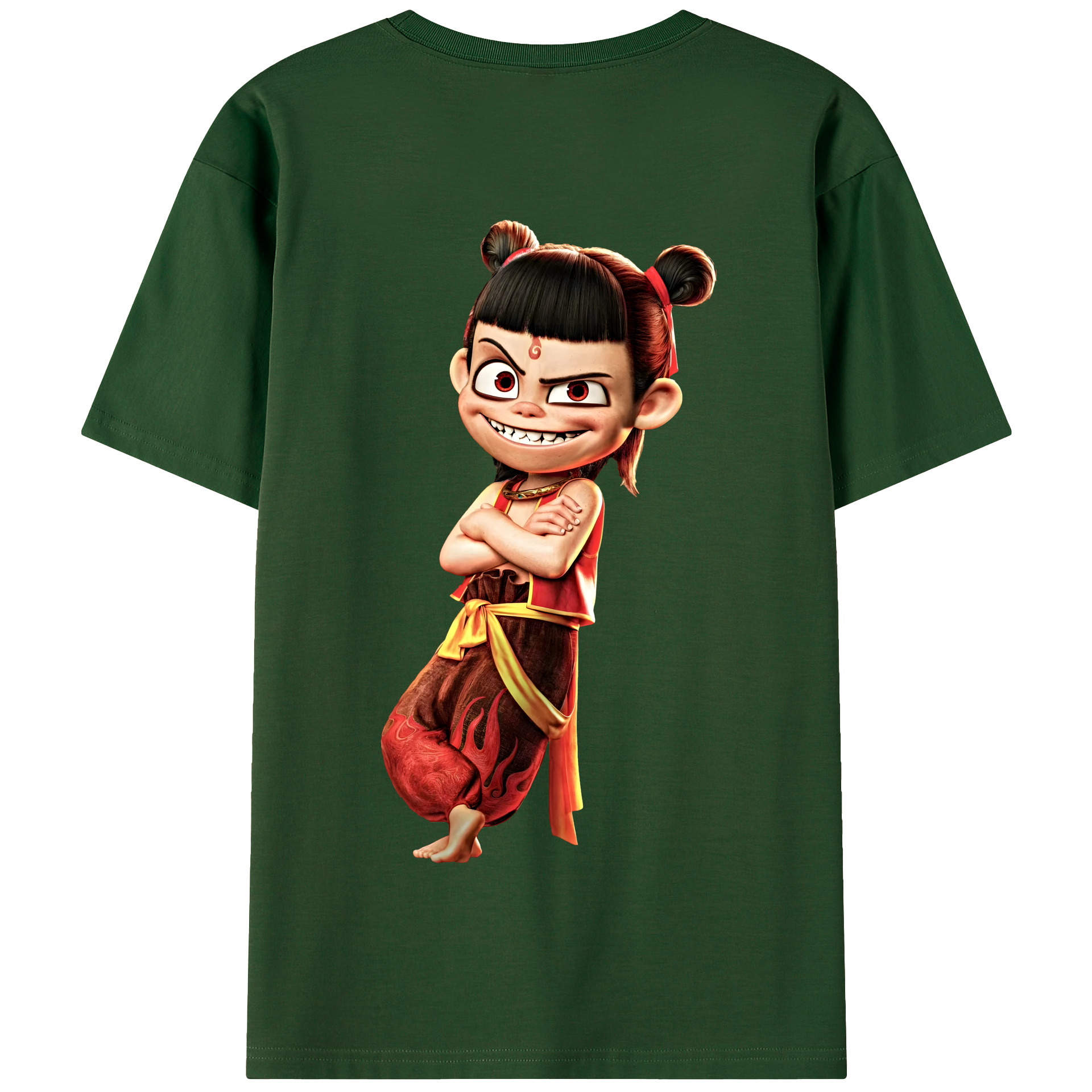 （画像用） Ne Zha 2 ナタ 魔童の大暴れ 綿100％半袖Tシャツ（背面プリント）